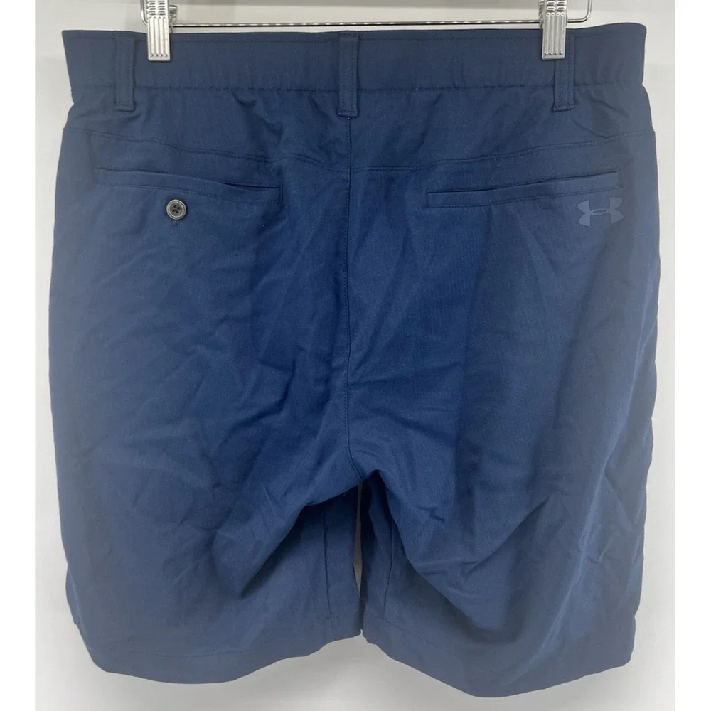 Under Armour Showdown Shorts Flat Front 36 Navy Stretch 9.5
